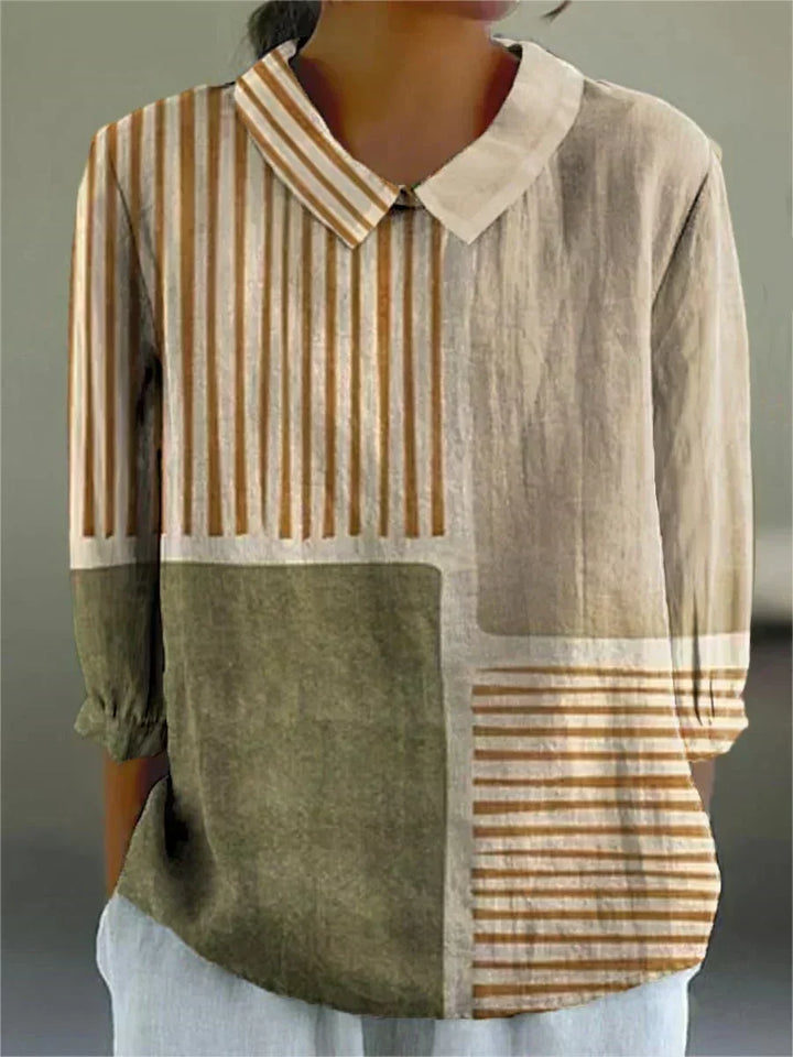 Lily - Stripe Patchwork Blouse