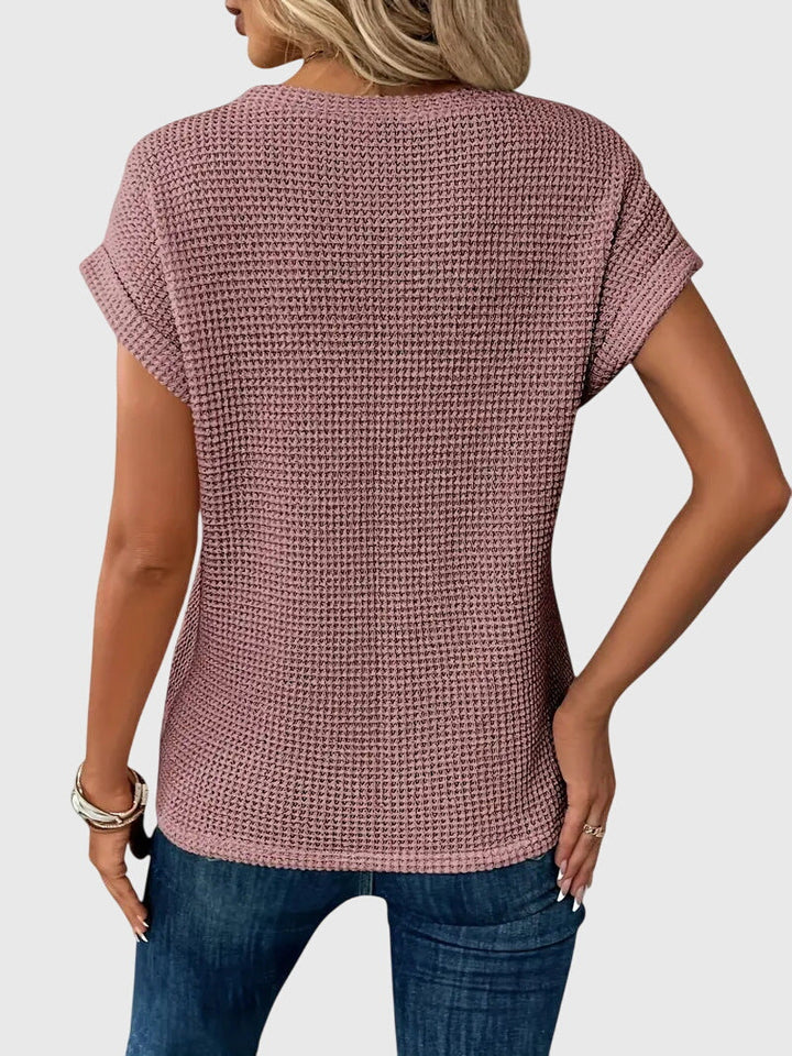 Grace - Elegant Blouse with Crew Neck