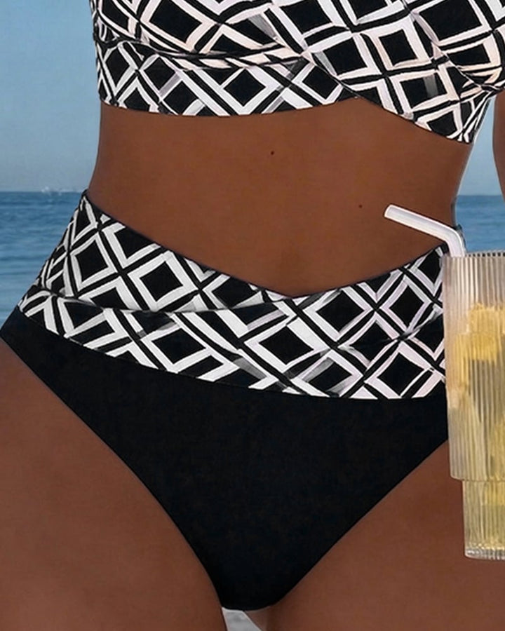 Fiona - Two-Piece Bikini with Cut-Out Bra and Diamond Pattern