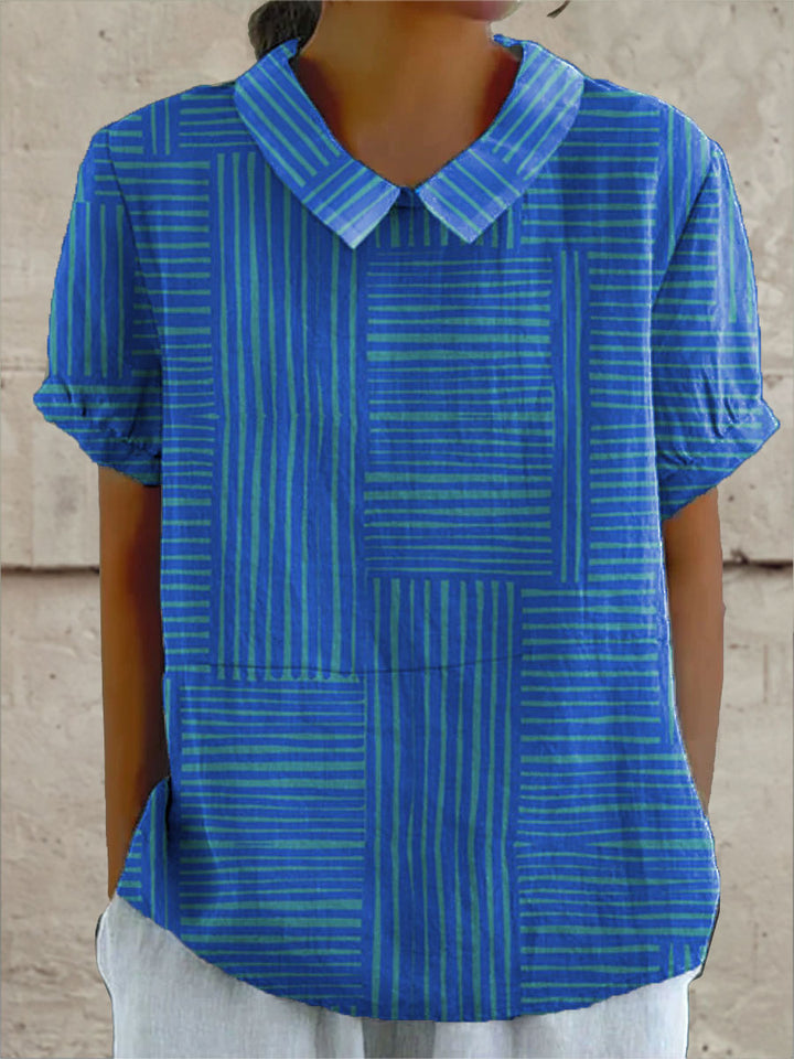 Quinn - Striped Geometric Blouse