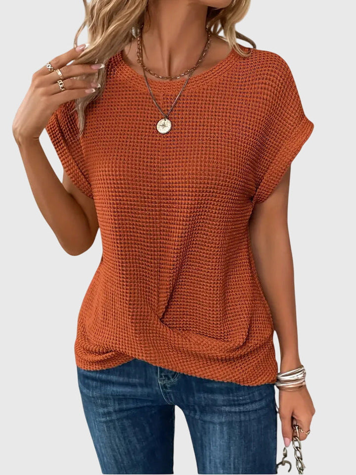 Grace - Elegant Blouse with Crew Neck