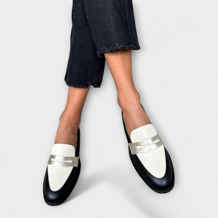 Mila - Black Metallic Loafers