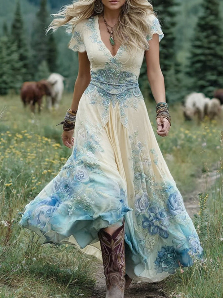 Holly - Short Maxi Floral Dress