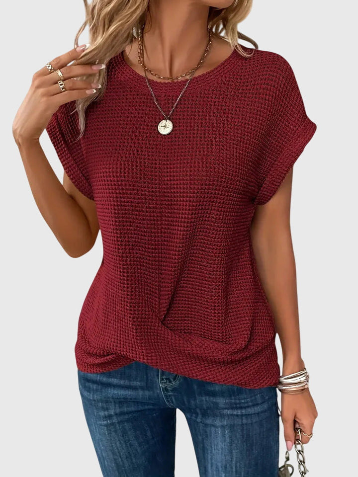 Grace - Elegant Blouse with Crew Neck