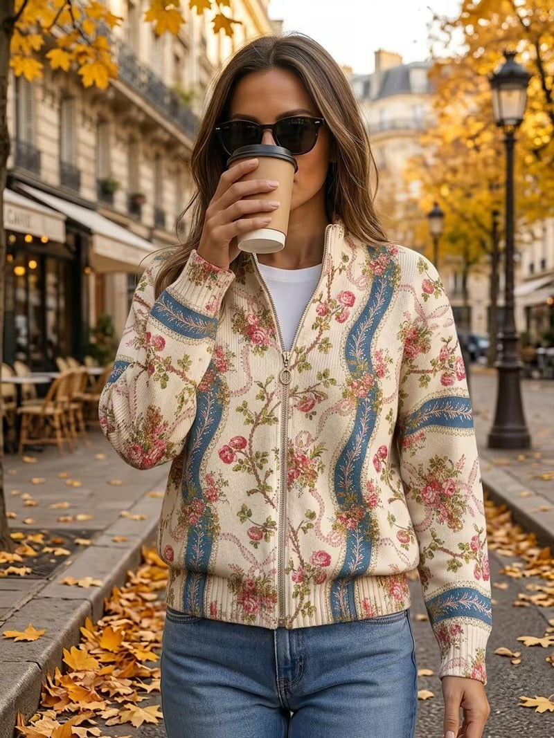 Camila - Climbing Rose Ribbon Cardigan