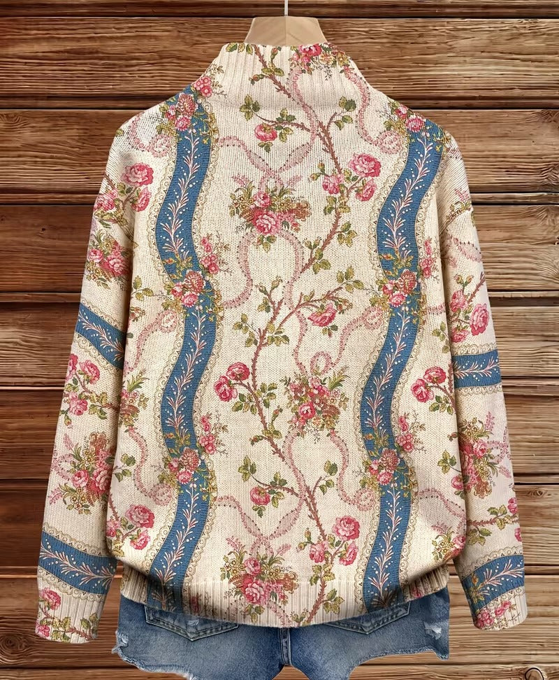 Camila - Climbing Rose Ribbon Cardigan
