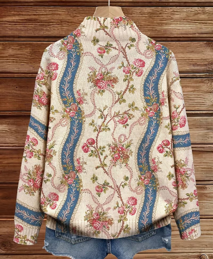 Camila - Climbing Rose Ribbon Cardigan