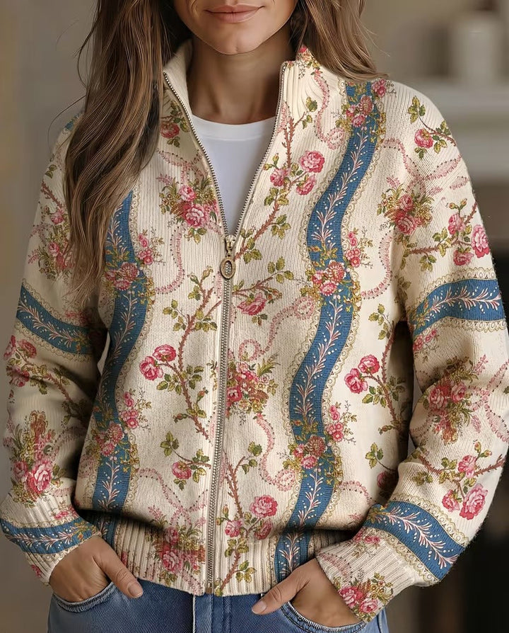 Camila - Climbing Rose Ribbon Cardigan