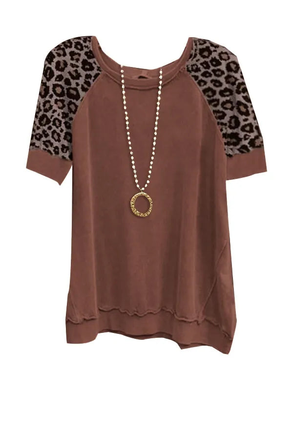 BREE - Women Vintage Leopard Print Top