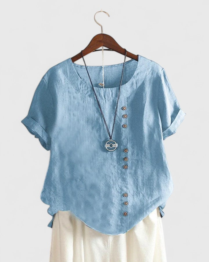Brooke - Comfortable Short Sleeve Blouse