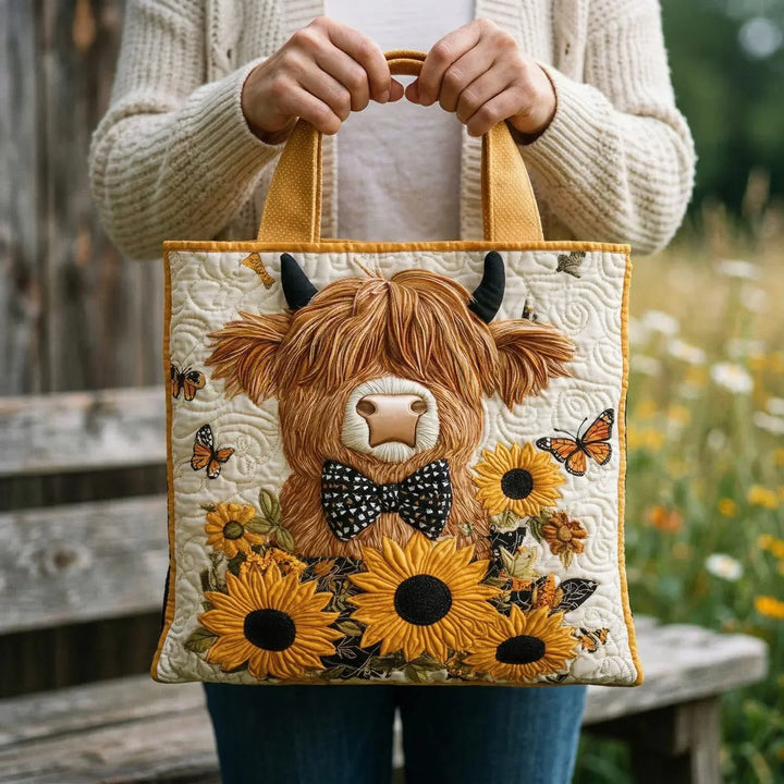 Handmade Melody - Highland Cow with Sunflowers