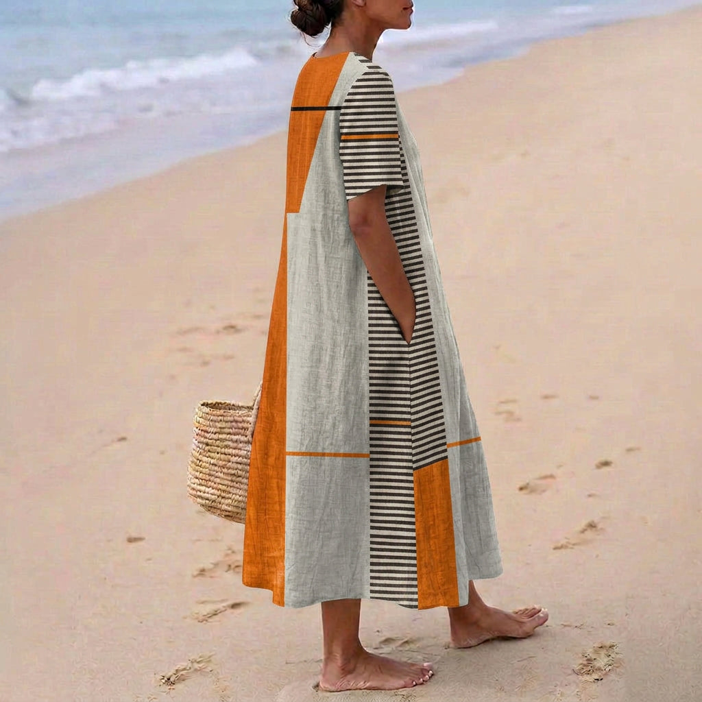 Gabriella - Striped Geometric Dress