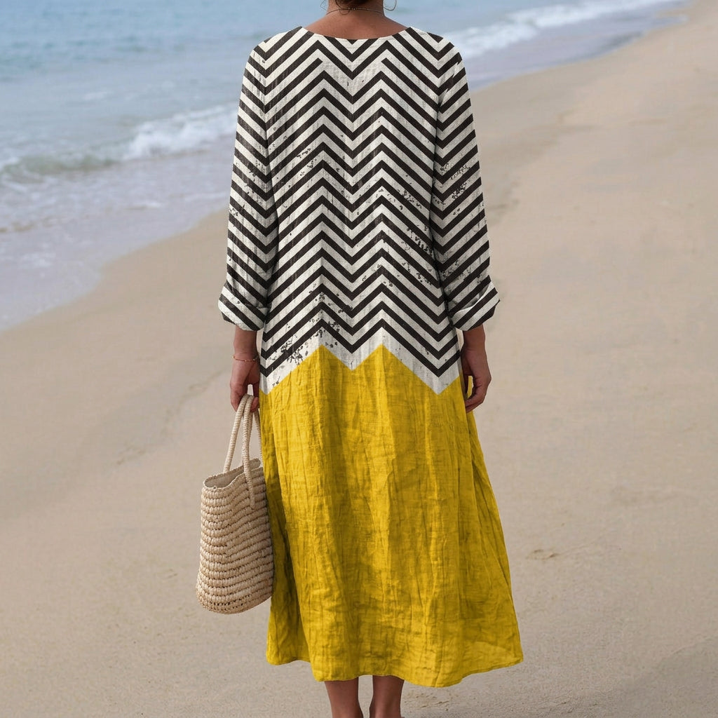 Catalina - Zigzag Dress with Contrast
