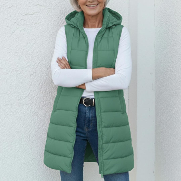 NINA - Casual Sleeveless Hood Long Puffer Vest