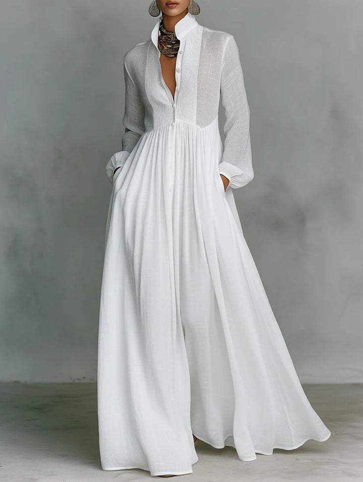 Rachel - Flowing Button-Front Maxi Dress