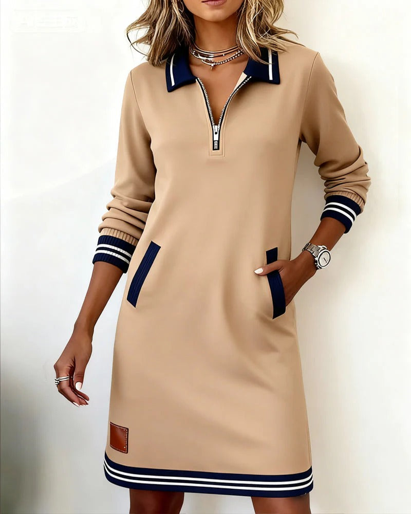 Sofia - Chic Long Sleeve Cotton Dress