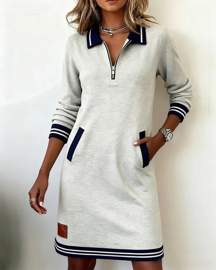 Sofia - Chic Long Sleeve Cotton Dress
