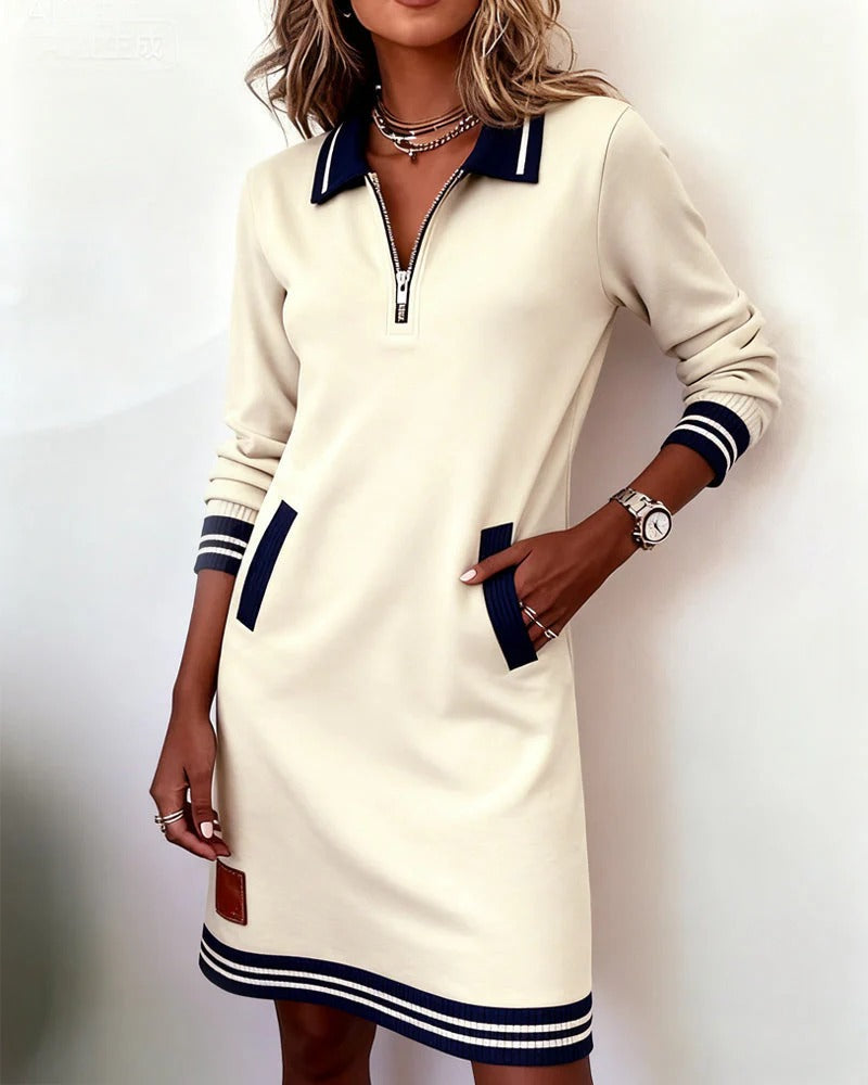 Sofia - Chic Long Sleeve Cotton Dress