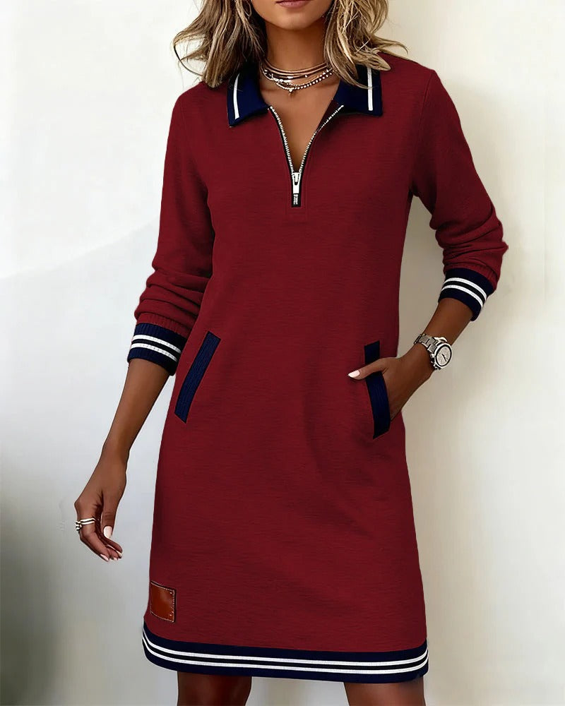 Sofia - Chic Long Sleeve Cotton Dress