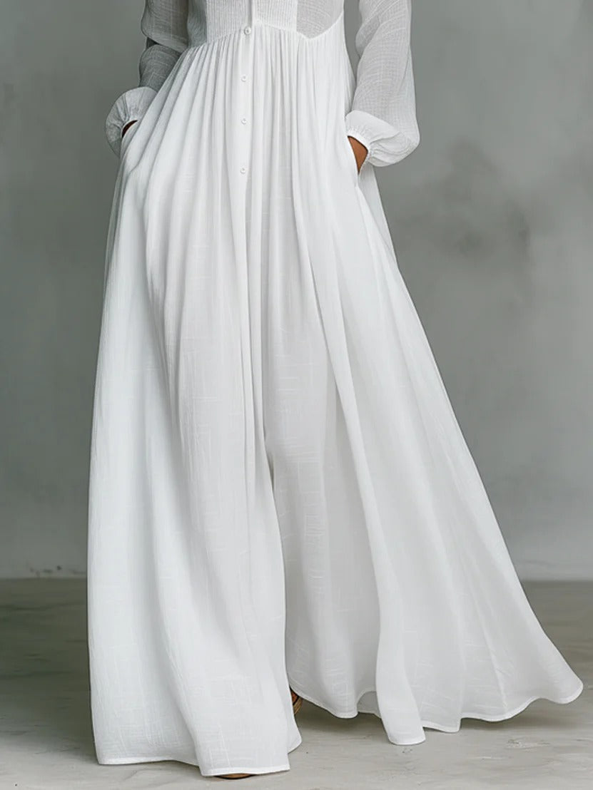 Rachel - Flowing Button-Front Maxi Dress