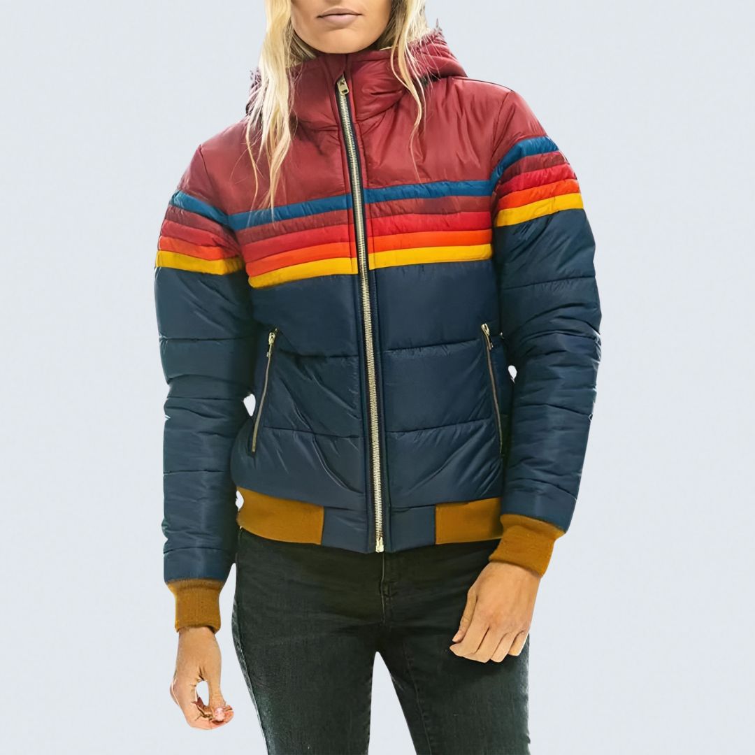 Chloe - Zip-Up Jacket with Rainbow Stripes