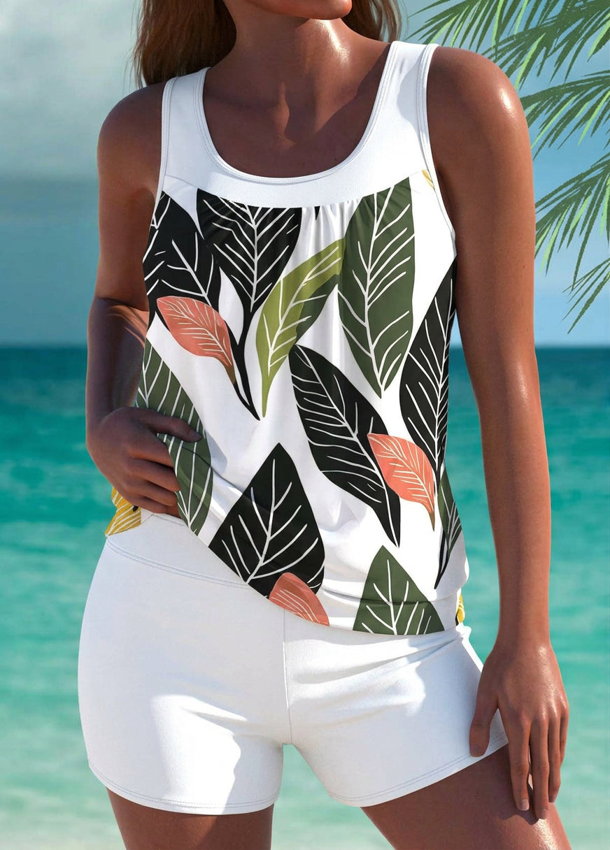 Phoebe - Elegant tankini with tummy control effect and matching shorts