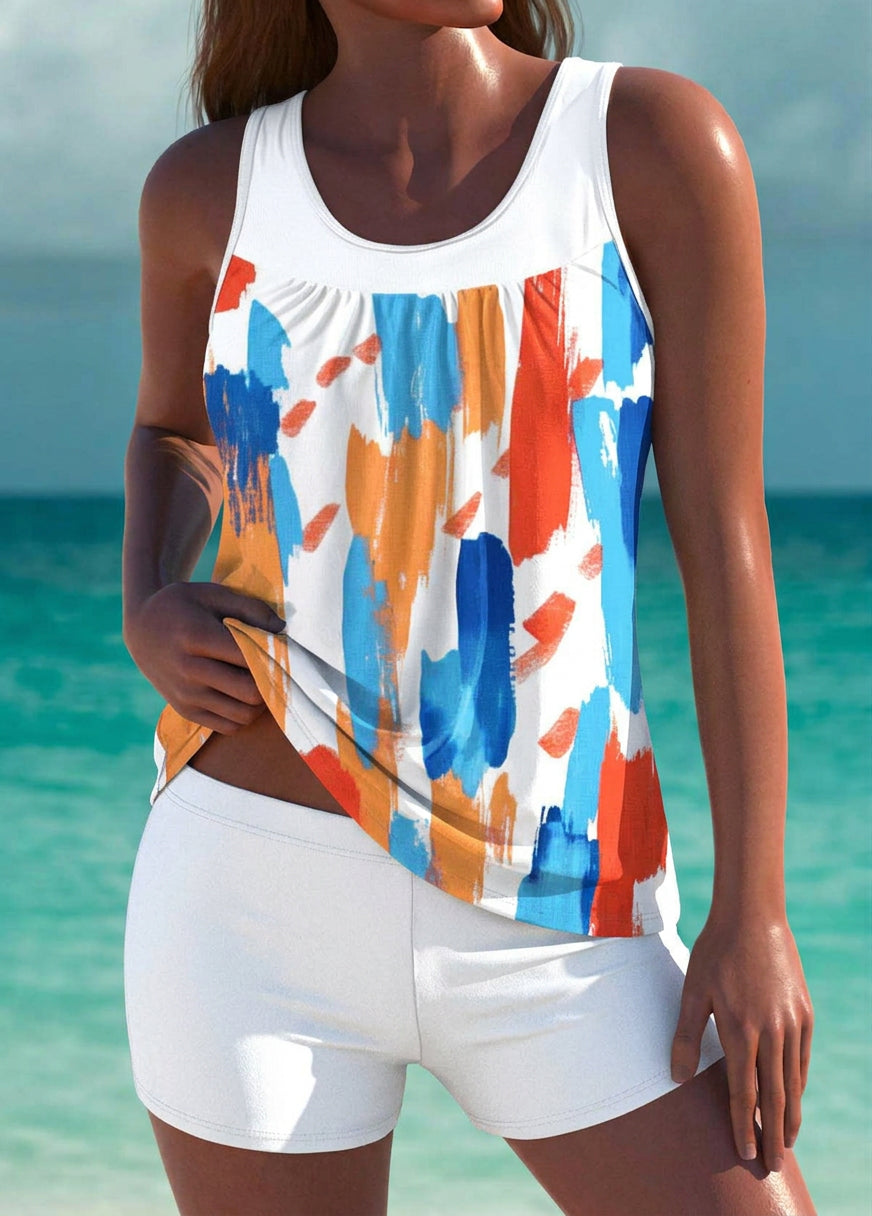 Phoebe - Elegant tankini with tummy control effect and matching shorts