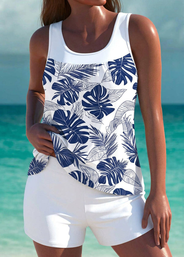 Phoebe - Elegant tankini with tummy control effect and matching shorts