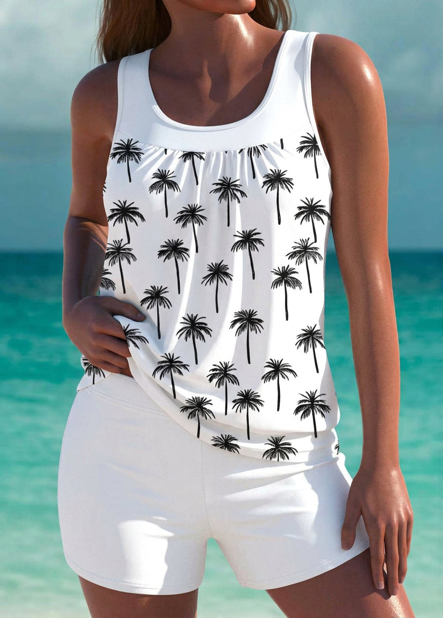 Phoebe - Elegant tankini with tummy control effect and matching shorts
