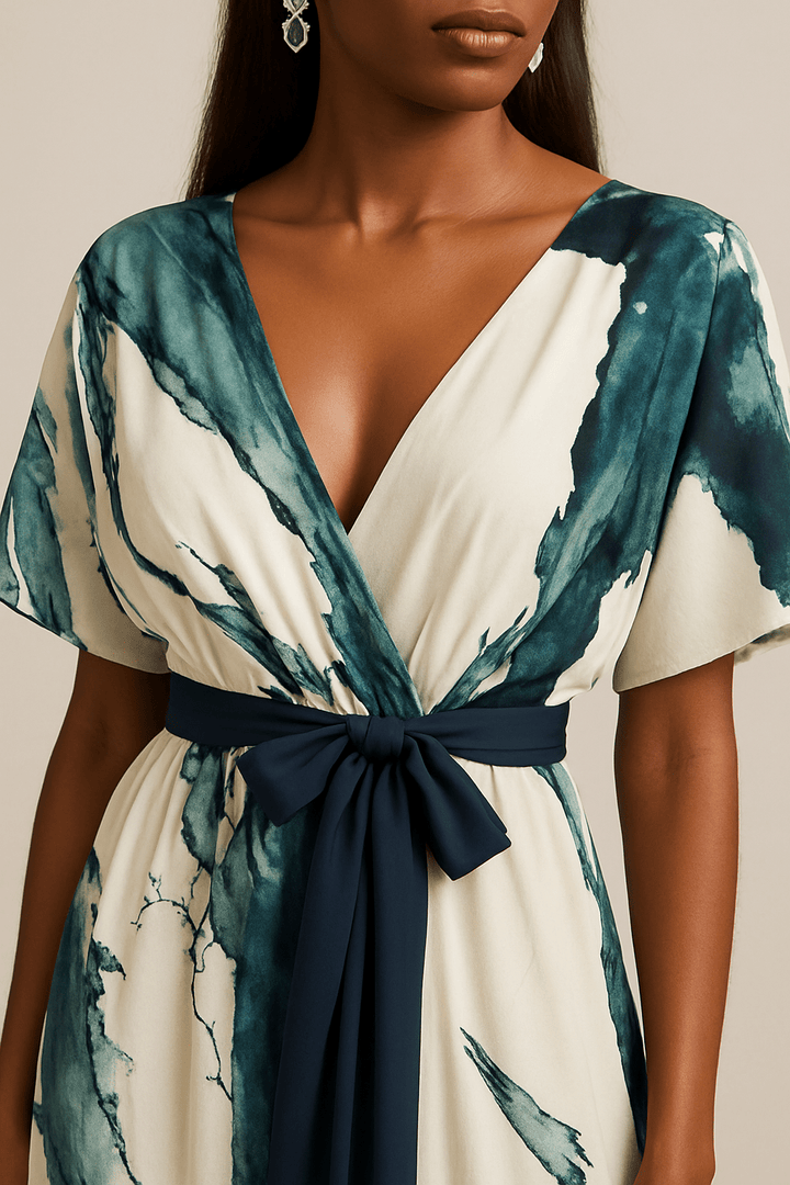 Oakley - Long Dress Watercolour Print
