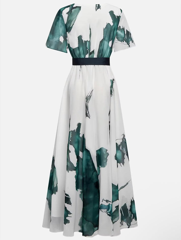 Oakley - Long Dress Watercolour Print