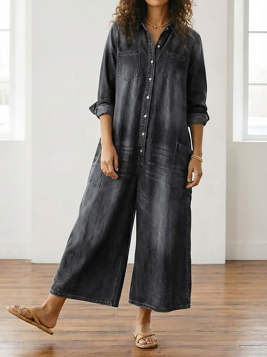Serenity - Denim Cotton Jumpsuit