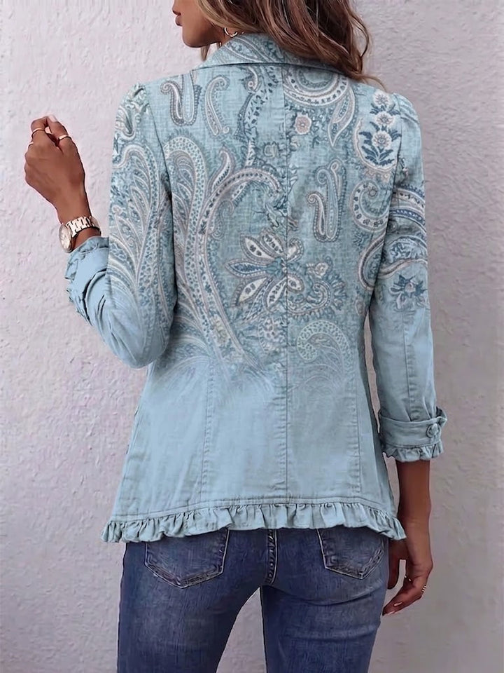 Isabella | Vintage Paisley Print Ruffled Jacket