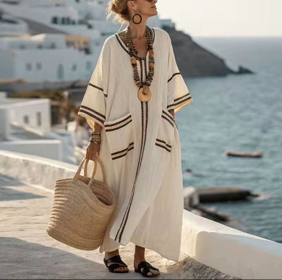 Elegant Iris - Long Beach Dress for a Stylish Summer Look