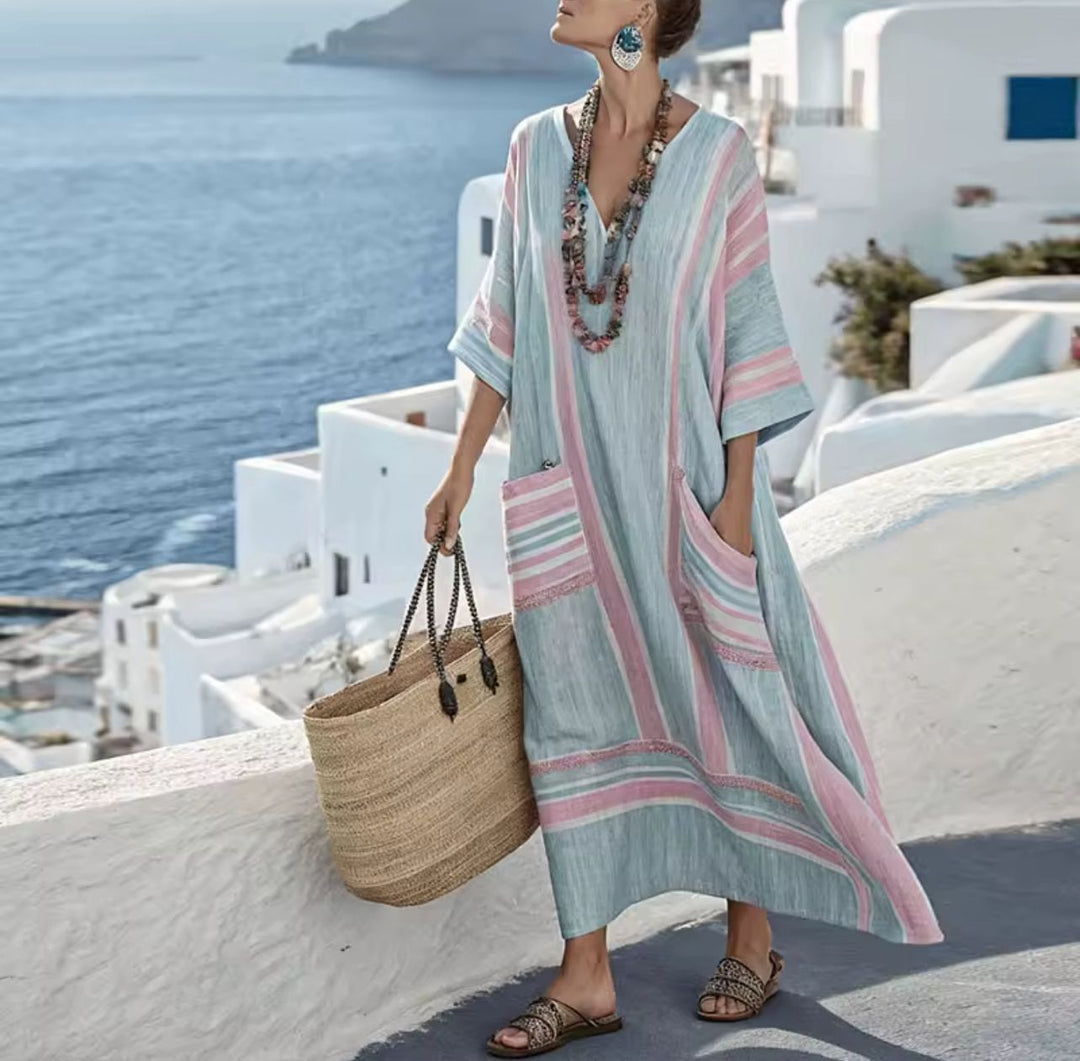 Elegant Iris - Long Beach Dress for a Stylish Summer Look