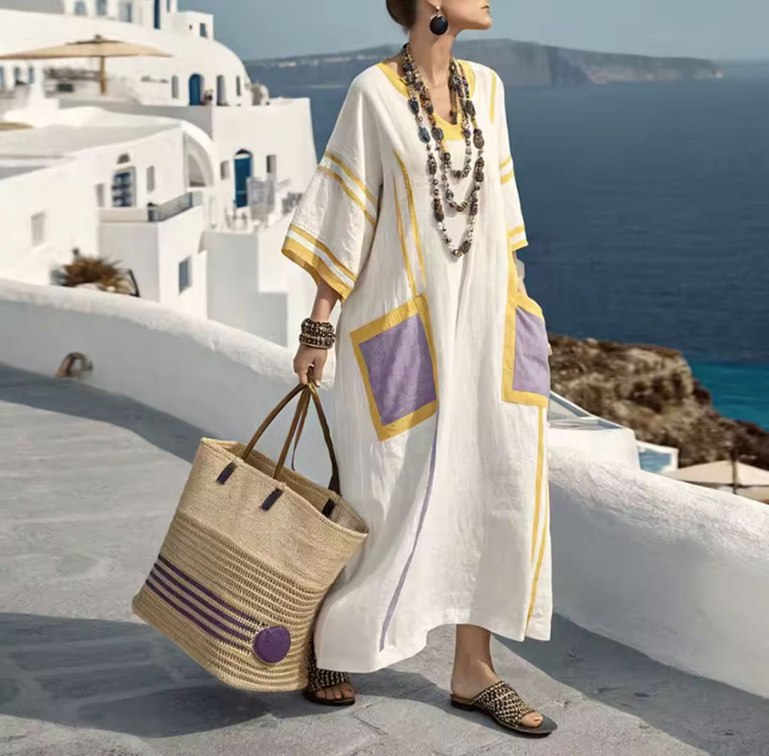 Elegant Iris - Long Beach Dress for a Stylish Summer Look
