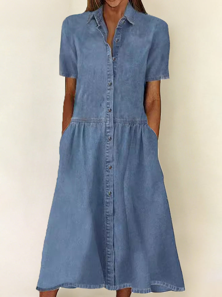 Sarah - Short Sleeve Denim Dress