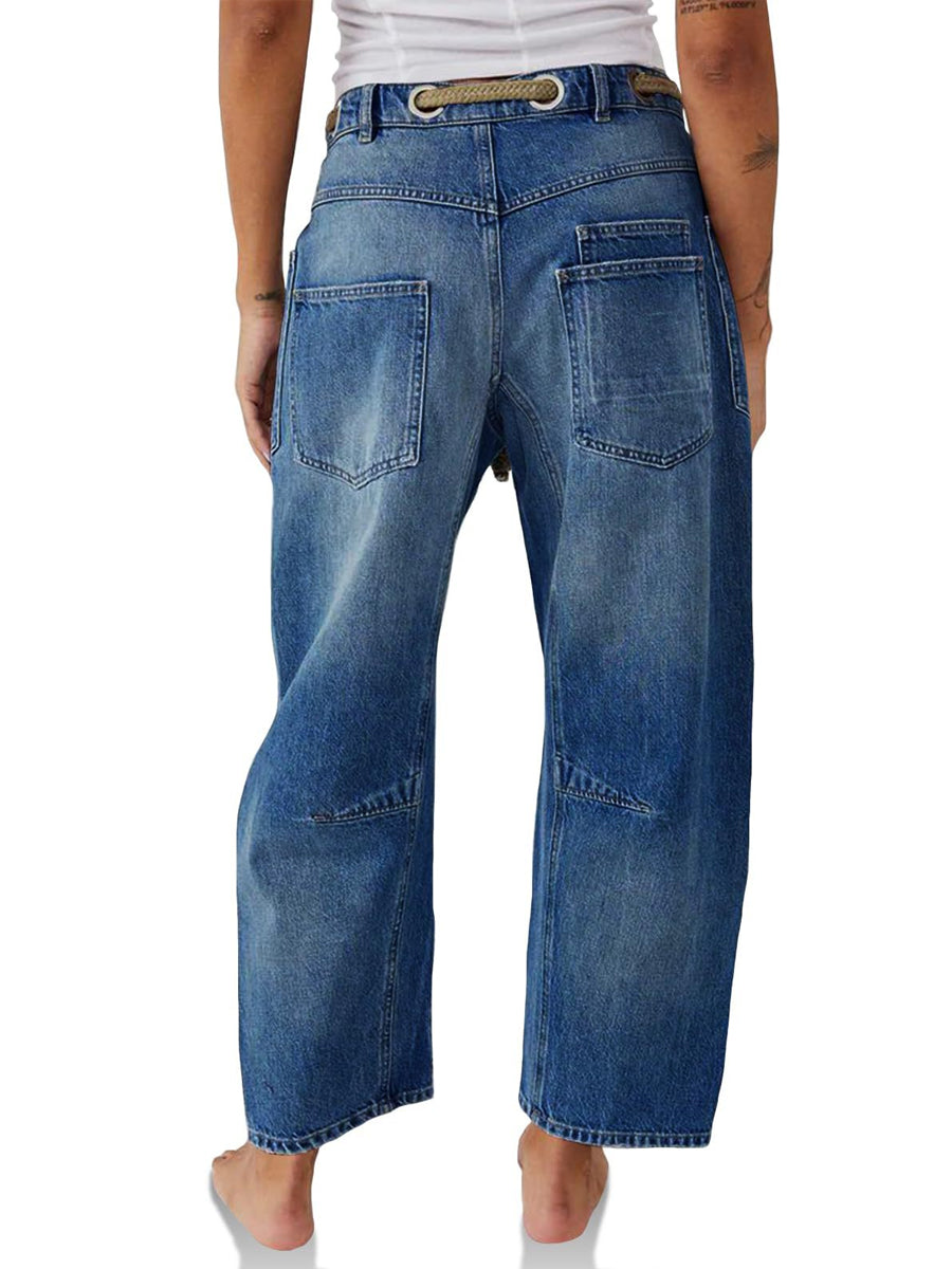 Chloe - Patchwork Drawstring Jeans