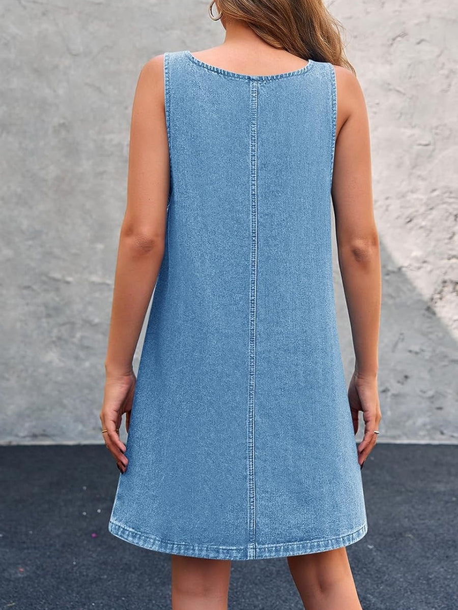 Piper - Casual Denim Overall Dress