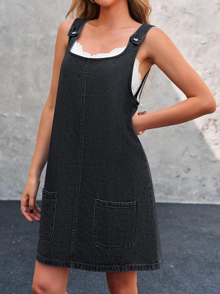 Piper - Casual Denim Overall Dress