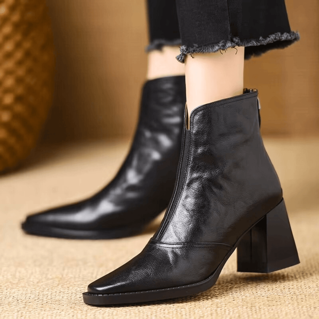 Delia | Luxury Mid-Heel Ankle Boots