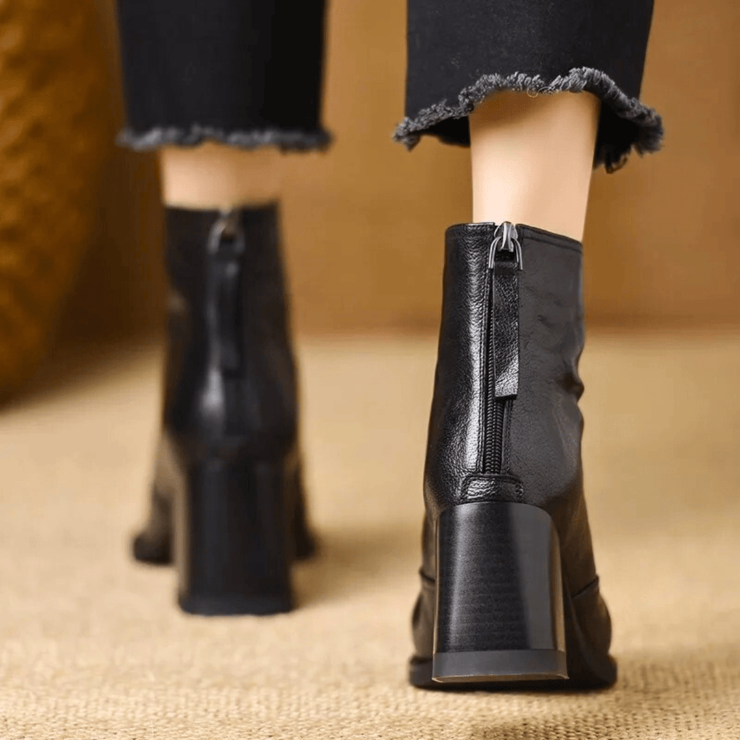 Delia | Luxury Mid-Heel Ankle Boots
