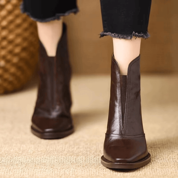 Delia | Luxury Mid-Heel Ankle Boots