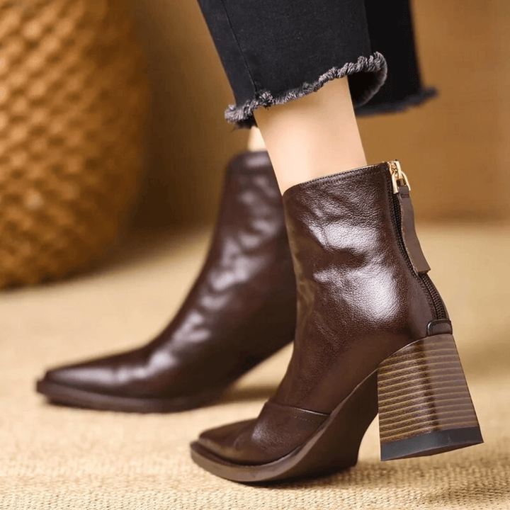 Delia | Luxury Mid-Heel Ankle Boots