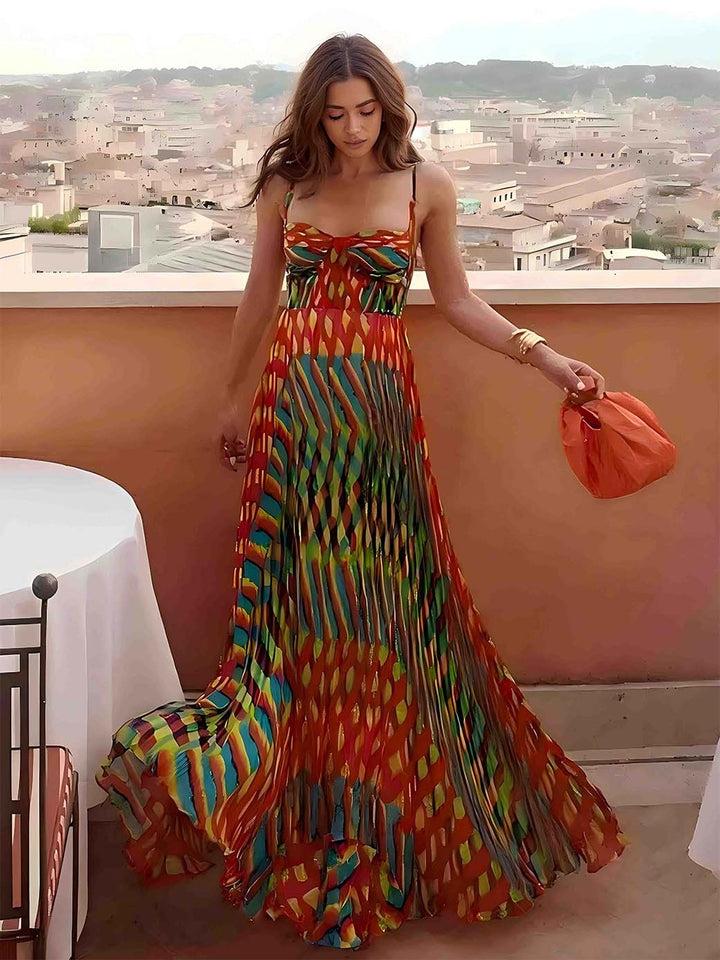 Aubrey - Abstract Printed Maxi Dress